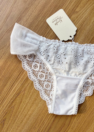 Calcinha biquíni Broderie branca