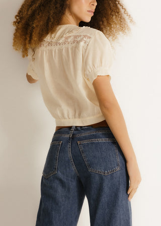 Blusa Babados Crème Brûlée