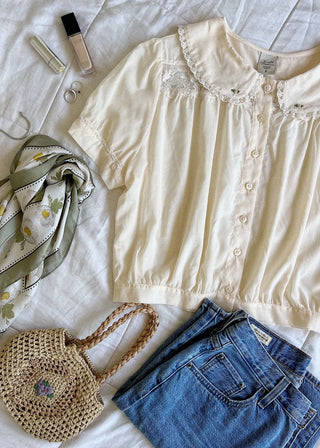 Blusa Babados Crème Brûlée