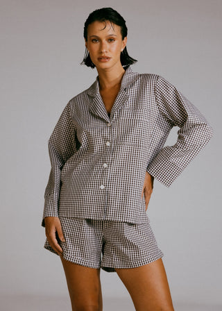 Pijama Vichy Mocha shorts