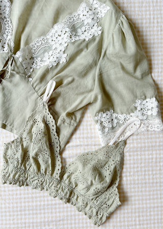 Sutiã Broderie Hortelã